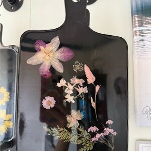 Floral Black Decorative Cutting Board
